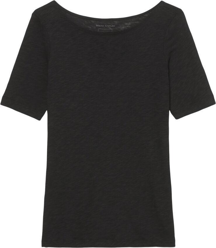 Marc O’Polo T-shirt, short-sleeve, boat-neck Black