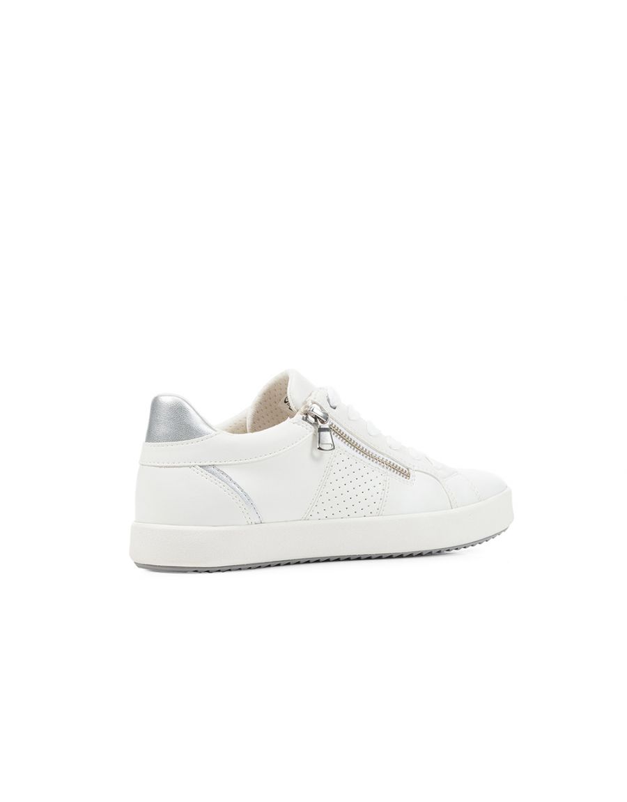 Baskets blanc zip latéral