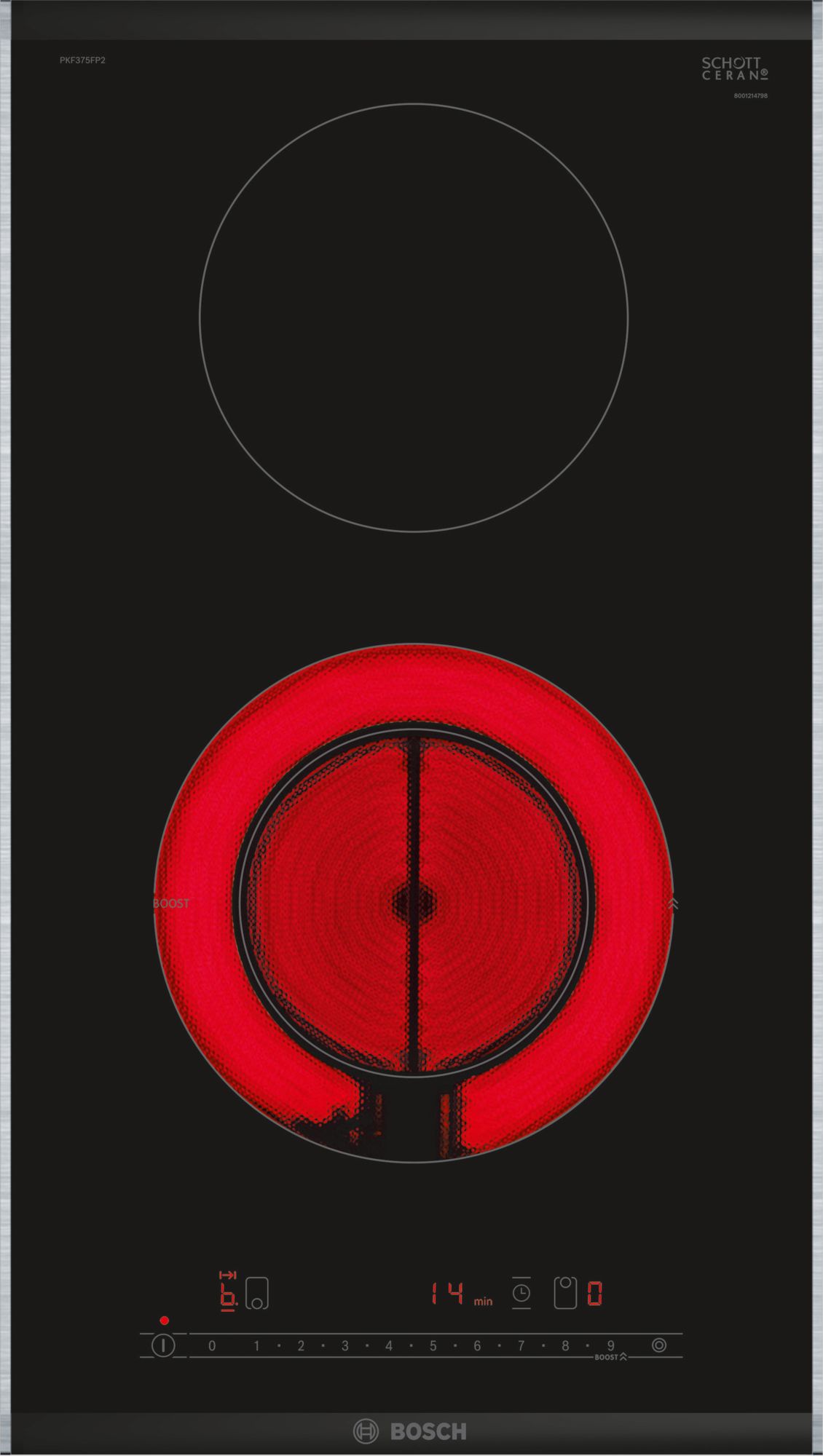 Placa Domino Série 6 de 30 cm na cor preta, com perfis PKF375FP2E
