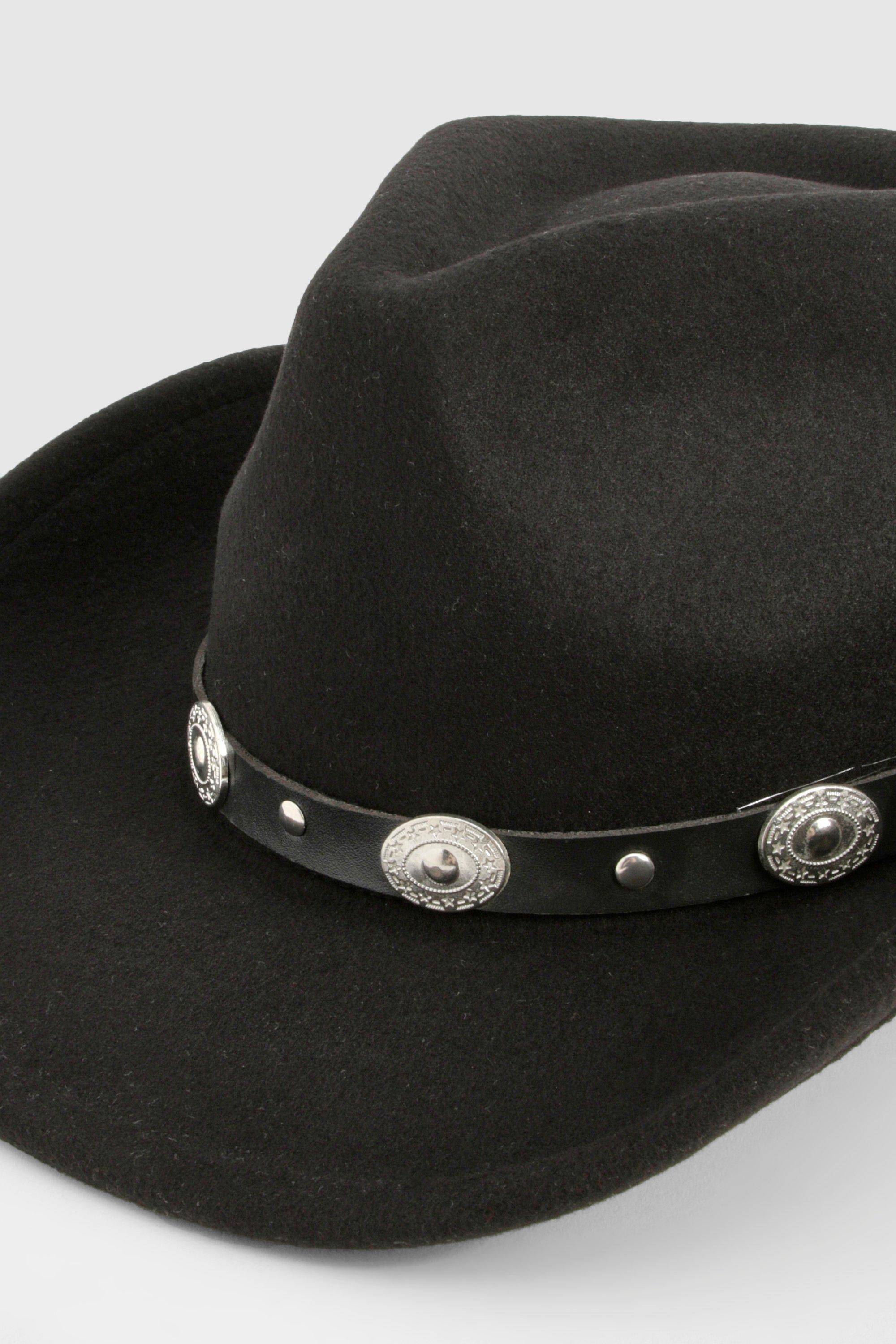 boohoo Chapeau De Cowboy Western En Feutre Avec Détail Clouté