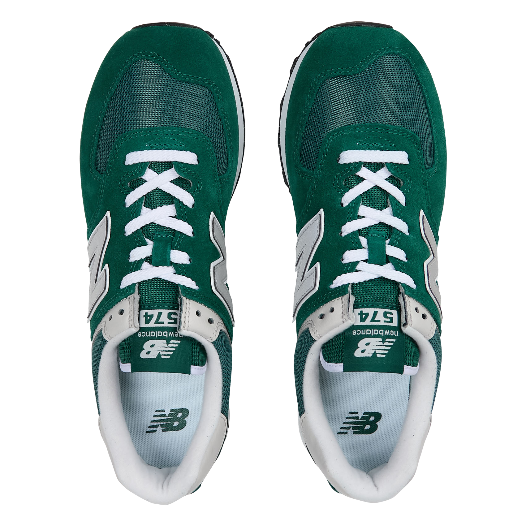 574 - Baskets basses en cuir velours | Vert