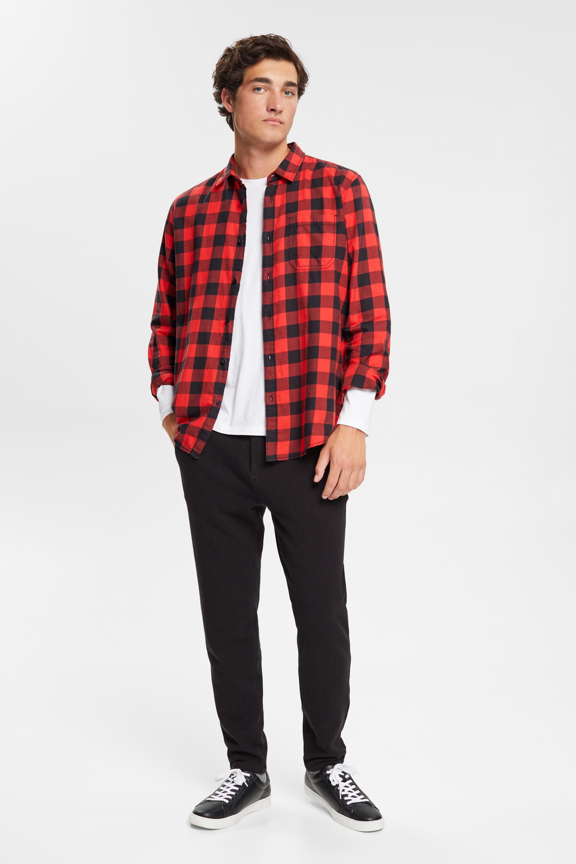 Chemise en flanelle de coton durable à carreaux vichy