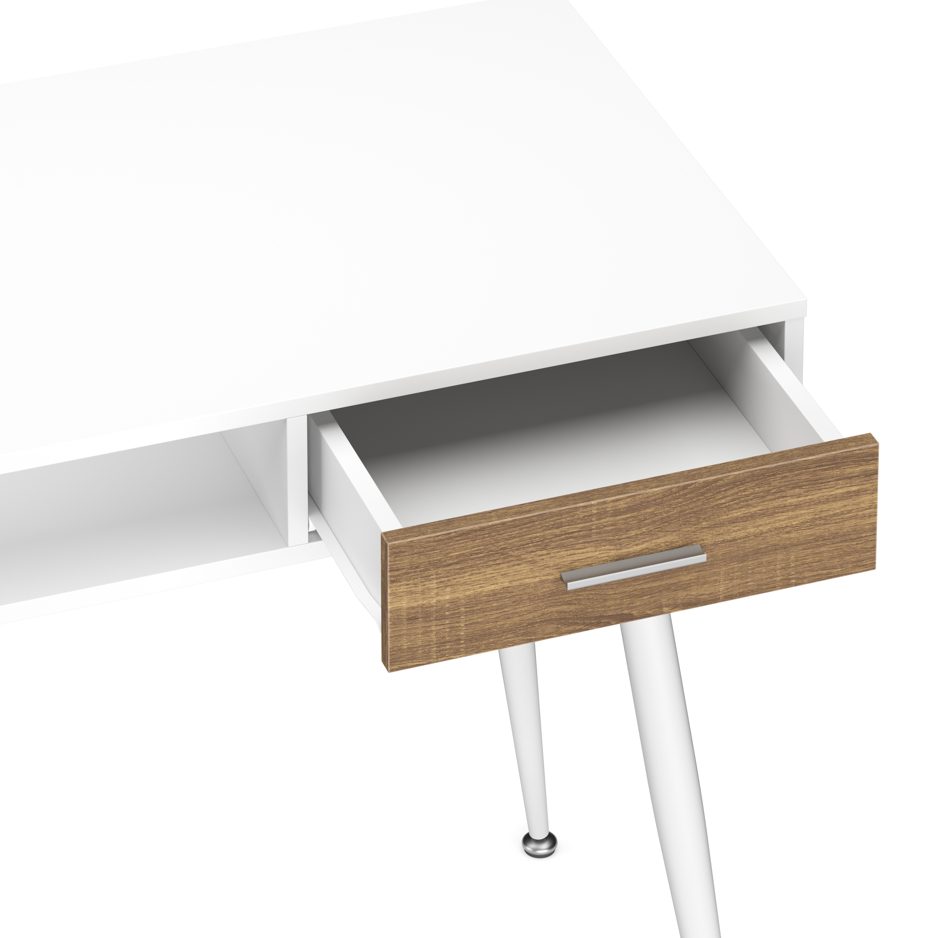 Schreibtisch MINERVA 110 x 50 cm weiss/braun