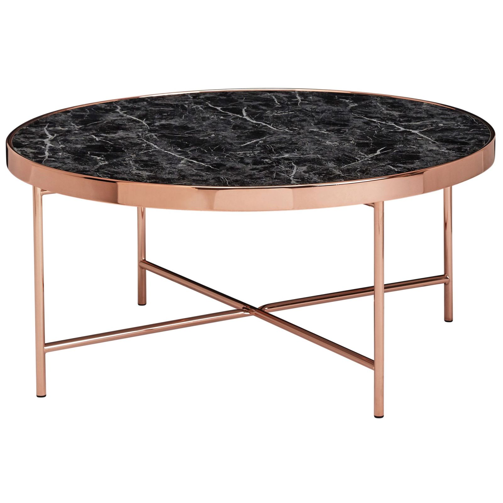 Couchtisch - kupferfarben-schwarze Marmoroptik - 82,5 cm
