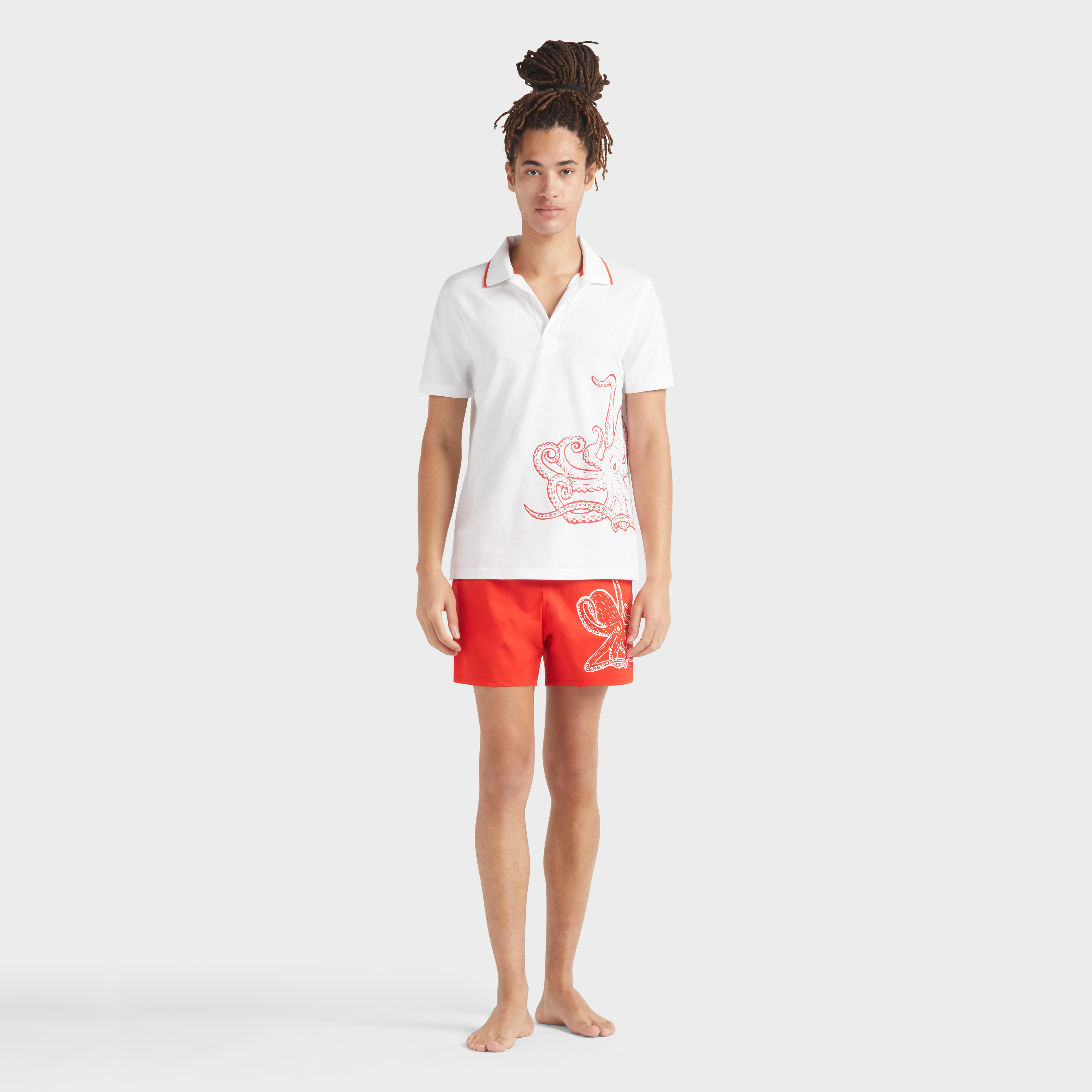Polo en coton homme Printed Poulpe