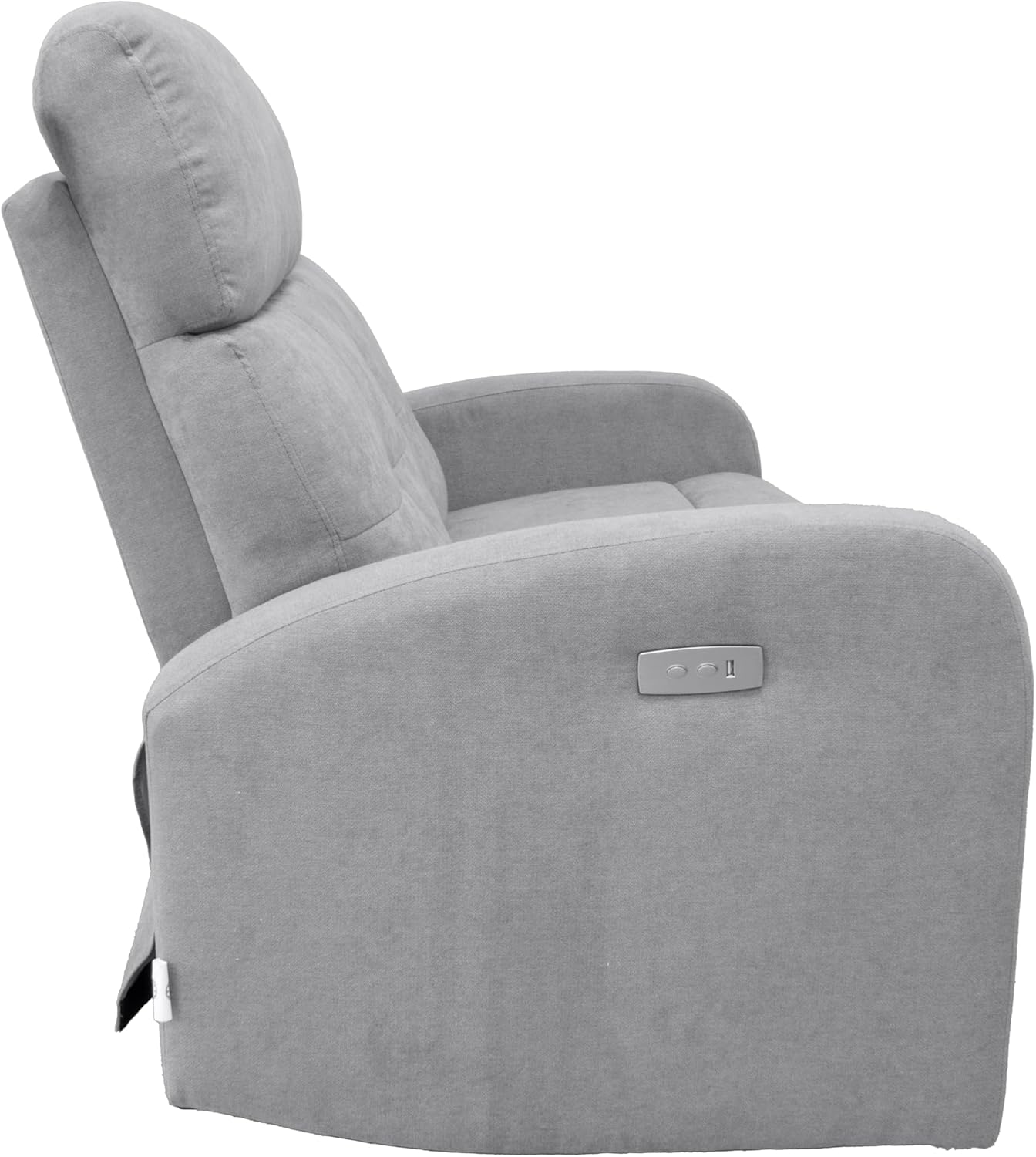 GARDENIA Elektrisches Sofa, 2-Sitzer, neigbar, mit Knöpfen, Cindy, Grau