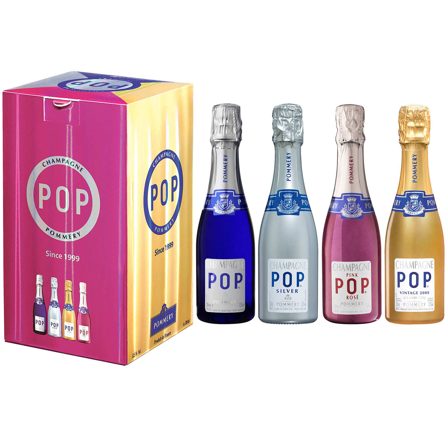 Champagne Pop Pommery 4 quarts assortis