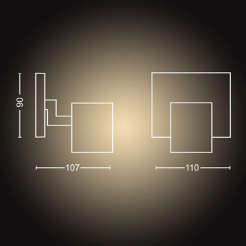 Philips Hue opbouwspot Runner wit - warm tot koelwit licht 4.2W - 1 spot met dimmer switch