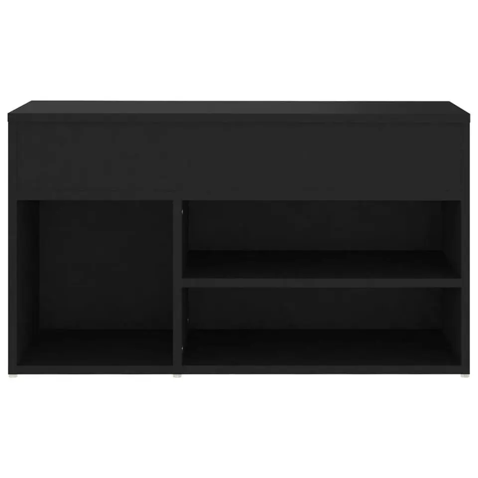 vidaXL - Schoenenbank - Zwart - Bewerkt hout - 80 x 30 x 45 cm