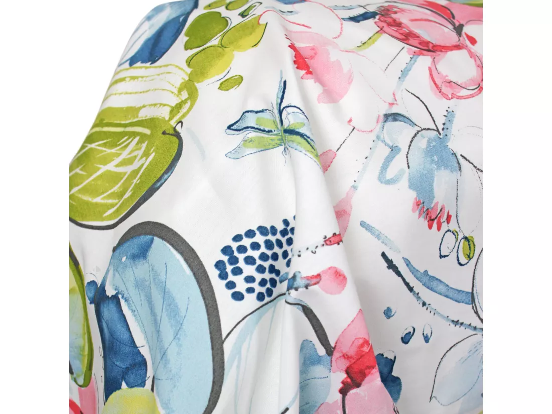 Taie de traversin 200x43 cm percale coton NENUPHAR aqua