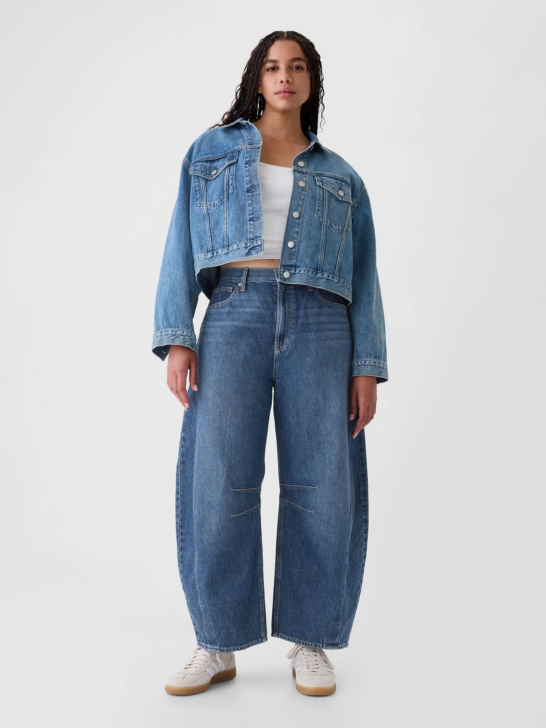 Gap jeans met hoge taille, hoefijzervormige pijpen en enkellengte