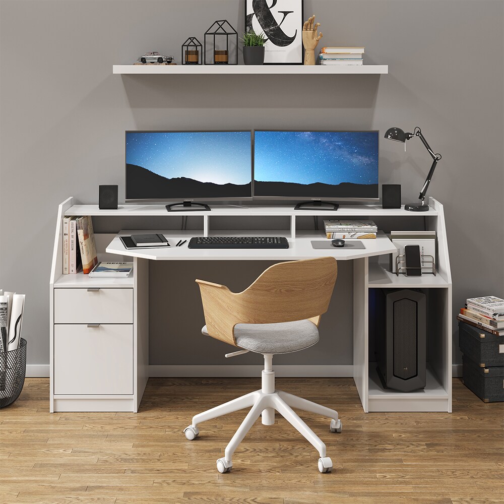 Vicco Schreibtisch Computertisch Bürotisch Home Joel Weiß Arbeitstisch PC Tisch