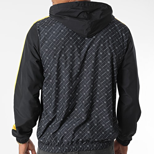 Veste Col Zippé Capuche Replica 39806 Noir Gris Jaune