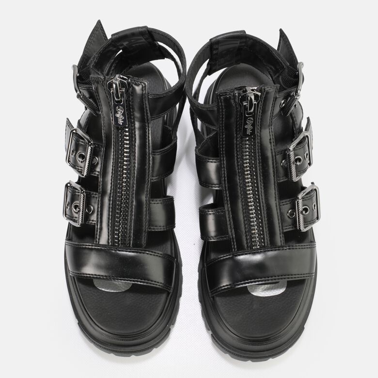 GLD ZIP sandales à plateforme véganes, noir