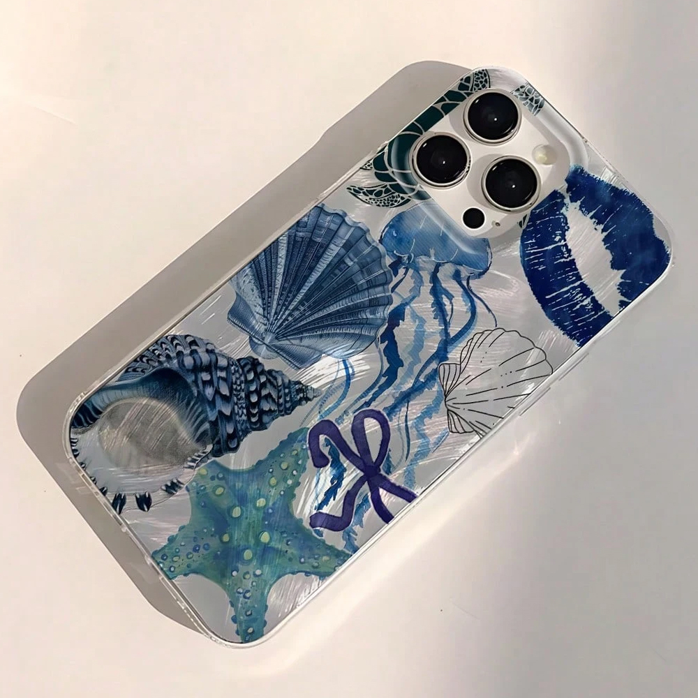 iPhone 16 Hybrid Hardcase Hülle TPU Bumper   Kunststoff Rückseite - Muscheln