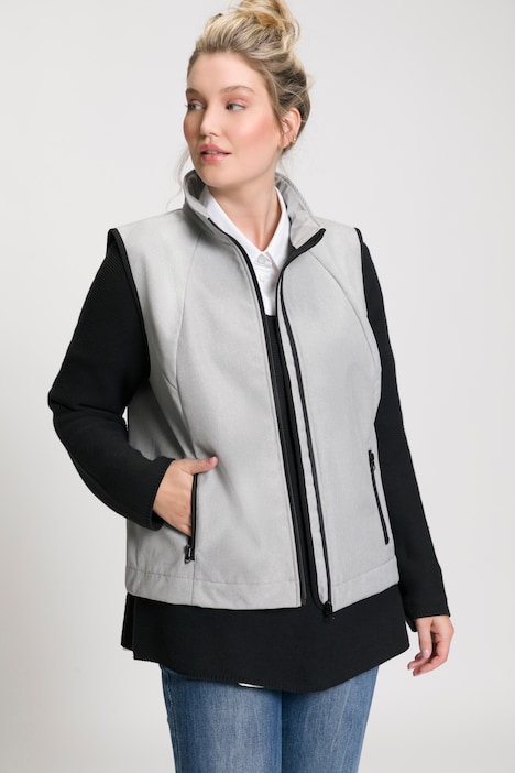 Softshell-Weste, Fleecefutter, Stehkragen