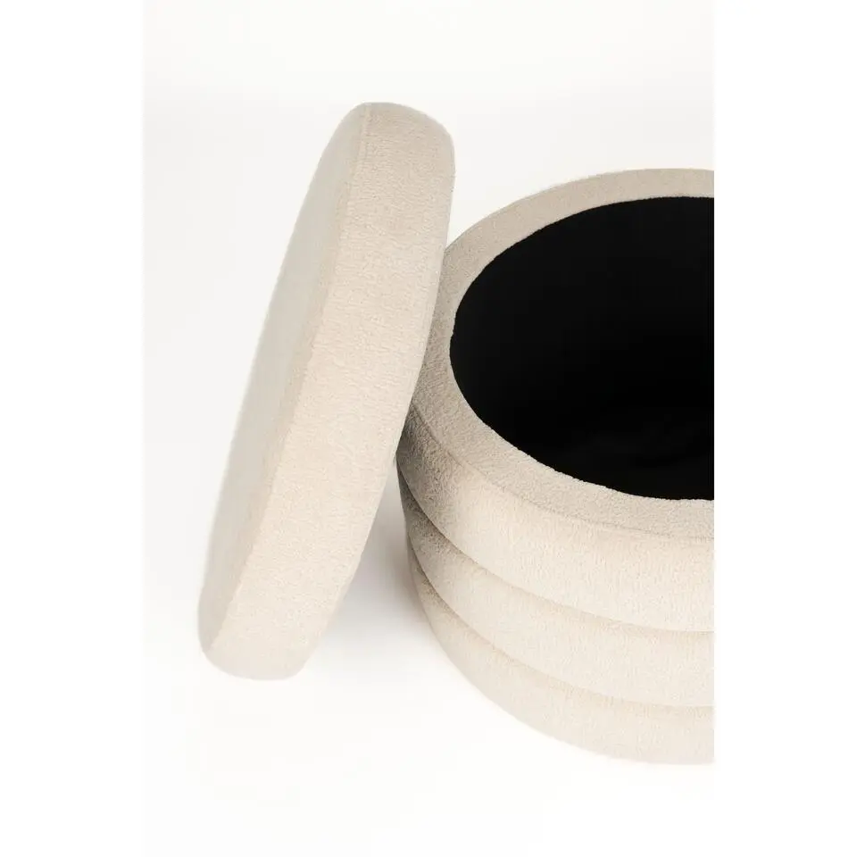 Housecraft Living Zuma Poef met opbergruimte Bouclé Beige