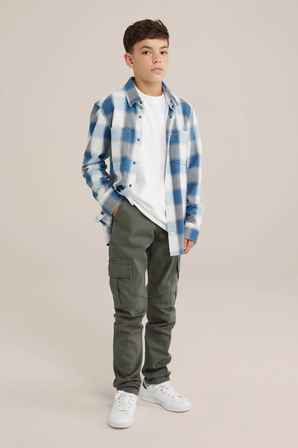 WE Fashion cargobroek olijfgroen
