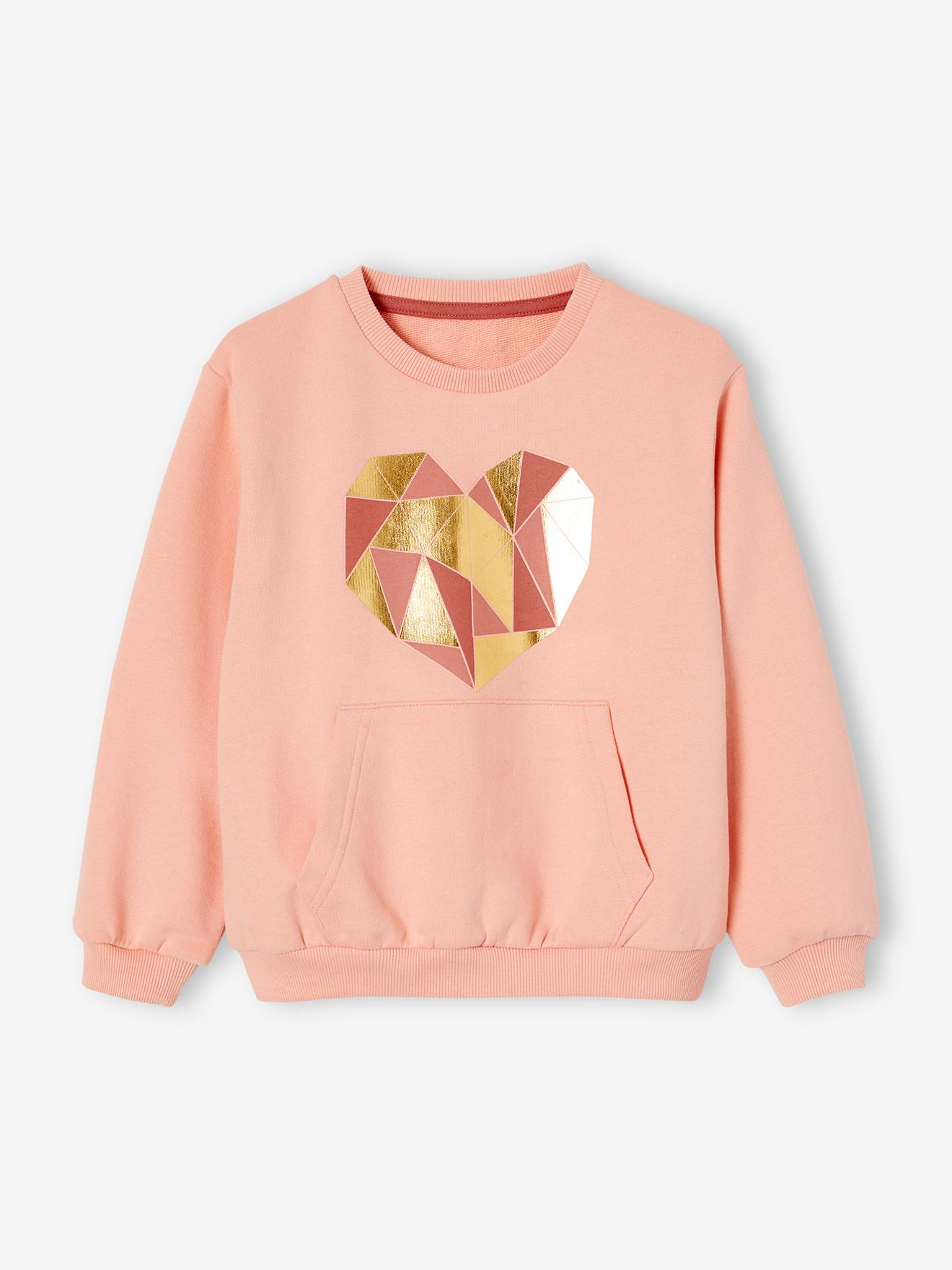 Conjunto de moletom cor pêssego e leggings técnicas para meninas