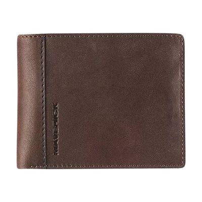 Maverick brown - Portefeuille - protection RFID - cuir de vachette pleine fleur tanné végétal - brun