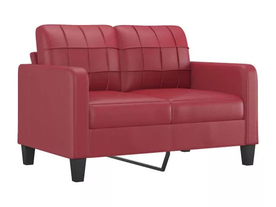 Canapé à 2 places Rouge bordeaux 120 cm Similicuir