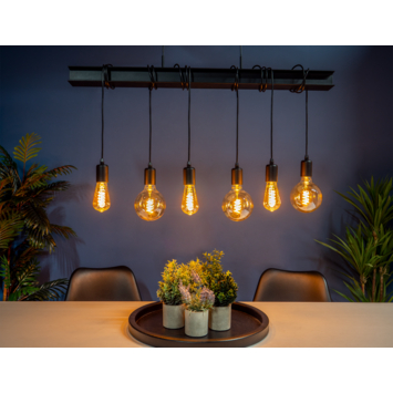 Eglo hanglamp Townshend balk 6-lichts zwart