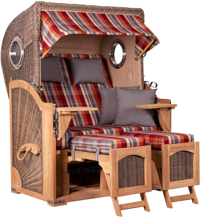 Strandstoel Rantum teak PE grijs design 584