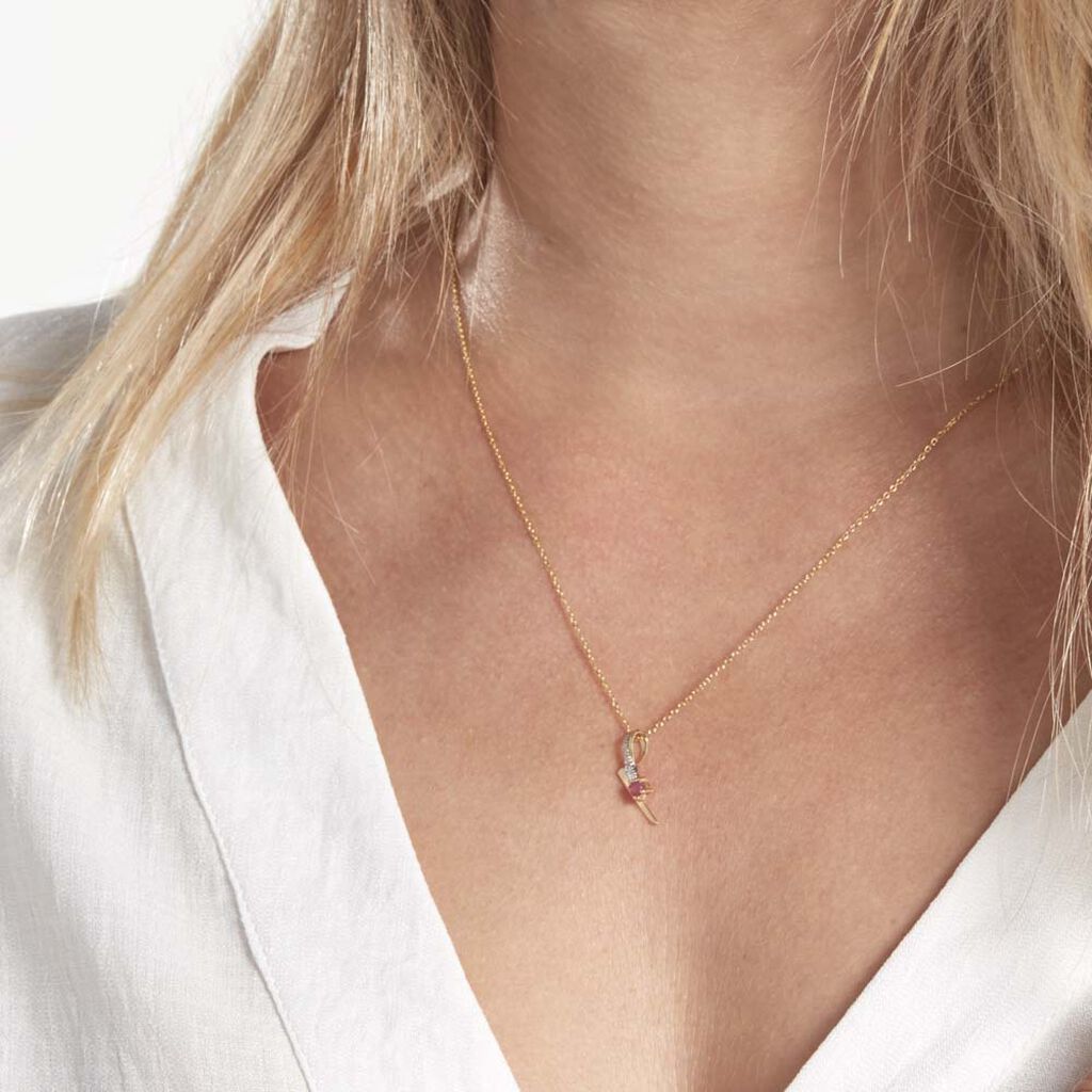 Pendentif Mahya Or Jaune Rubis