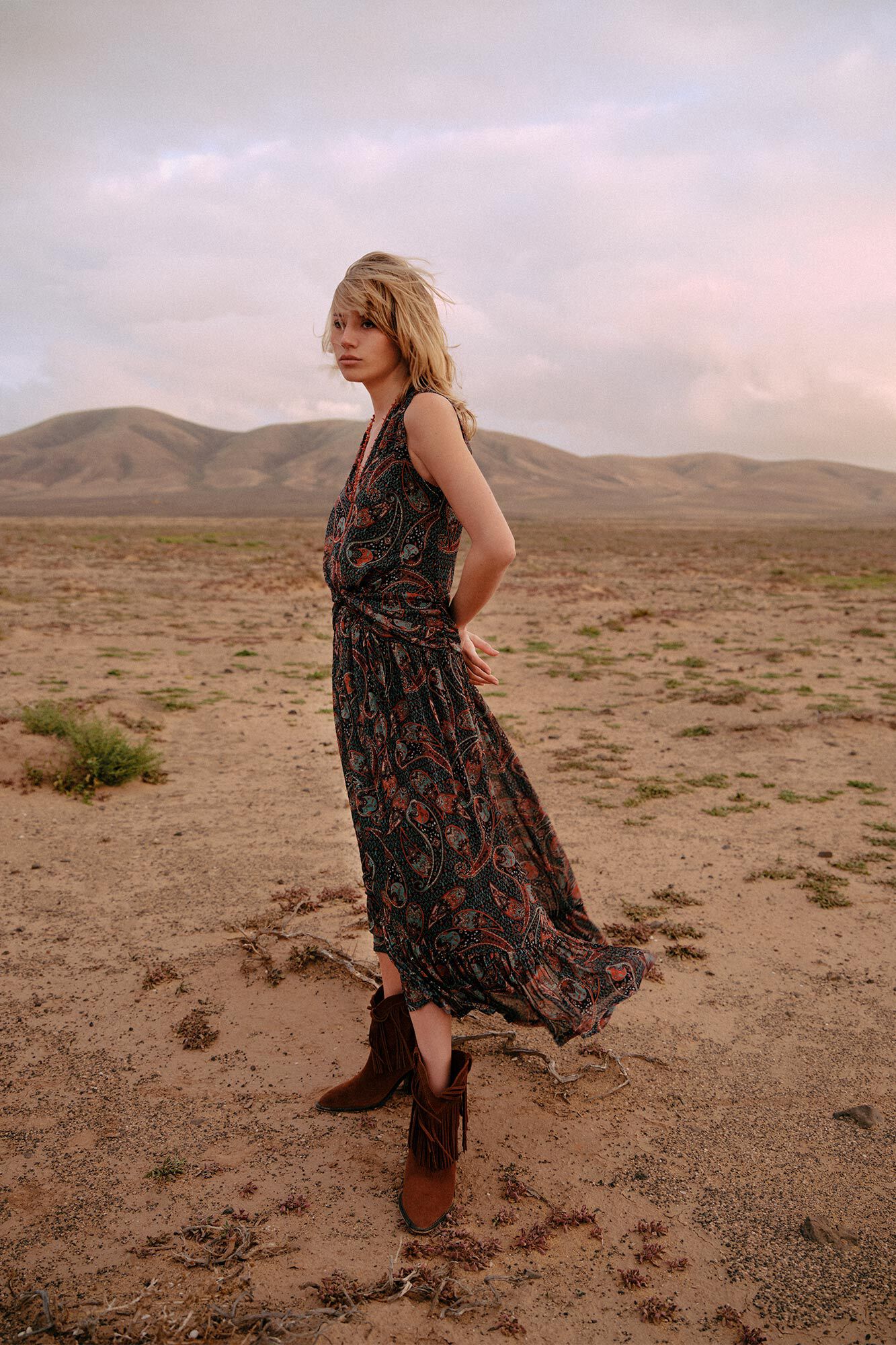 Vestido de tule estampado - Multicolorido