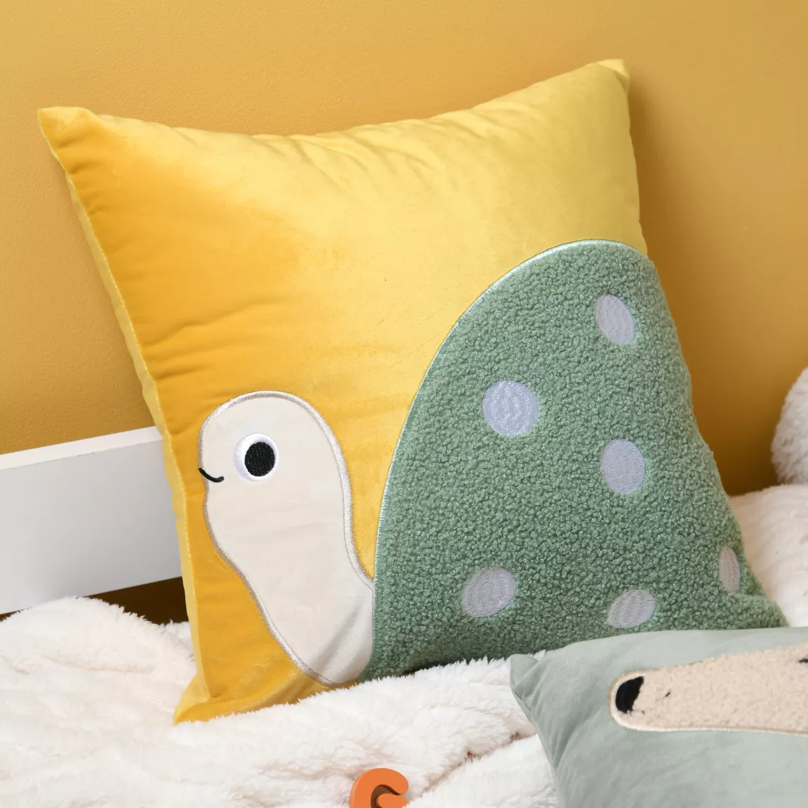 Coussin enfant carré (40 x 40 cm) Mimy Jaune