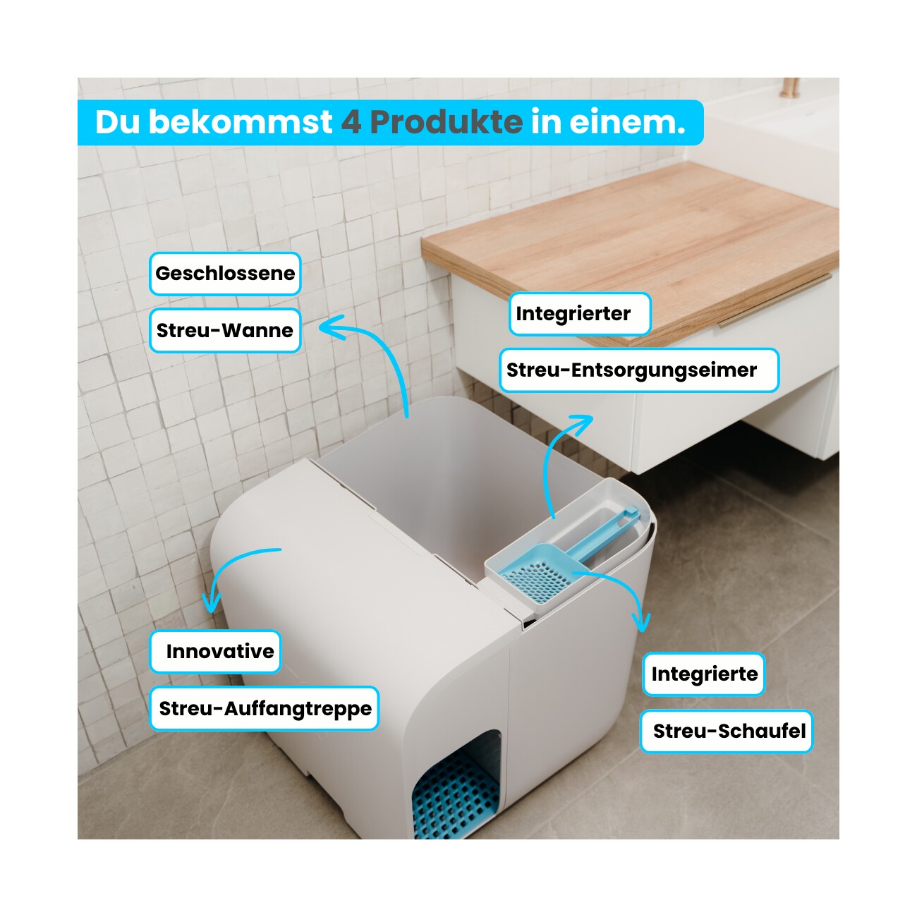 elly&bruce Katzentoilette Cloou weiß