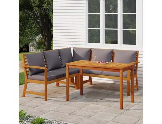 LES TENDANCES - Salon extérieur Salon de jardin-brun-5 places-114.5x60.5x81-492037