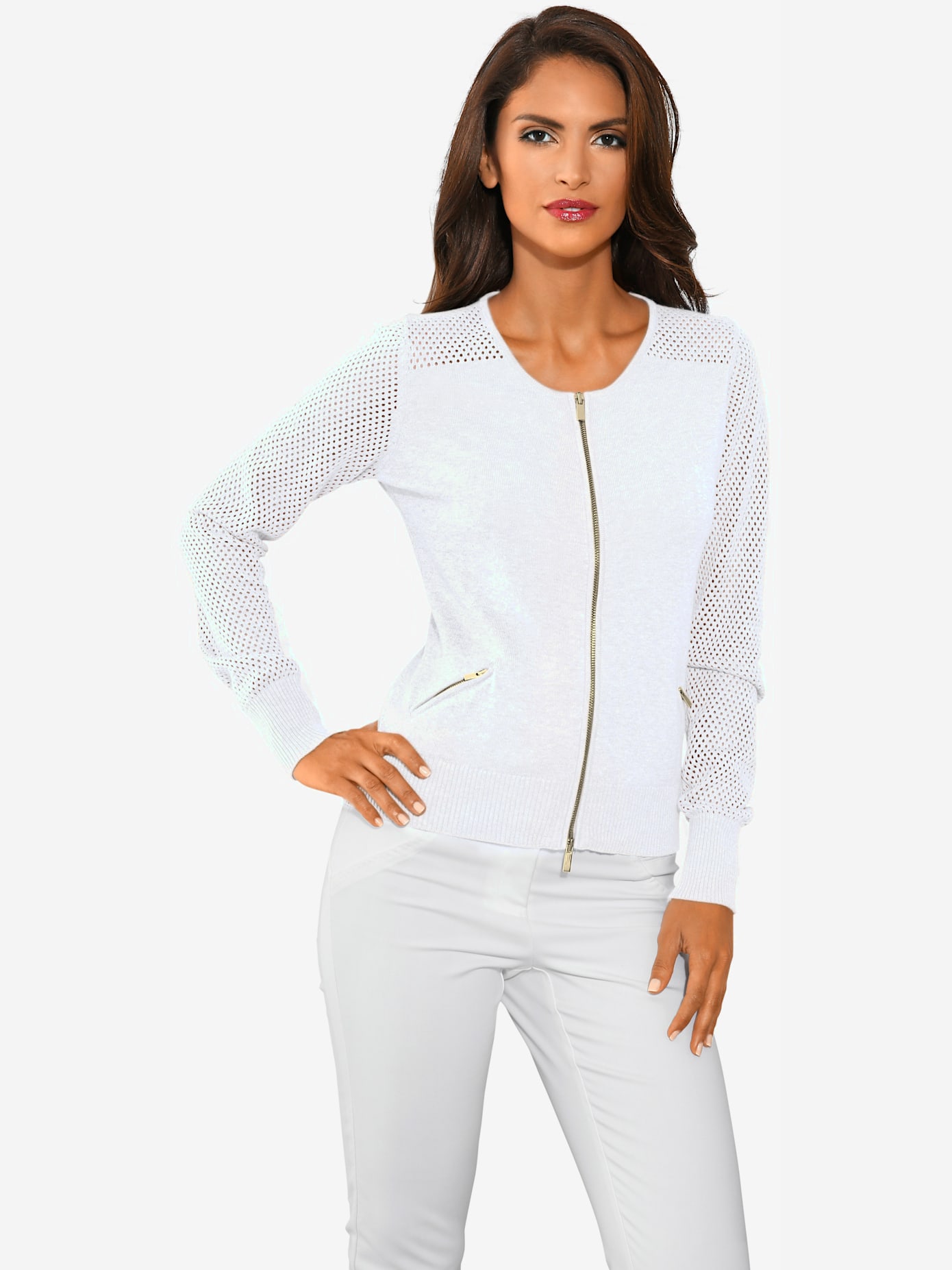 Cardigan motif tricot ajouré tendance