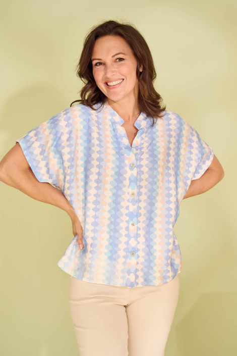 FOS Amsterdam blauwe dames blouse