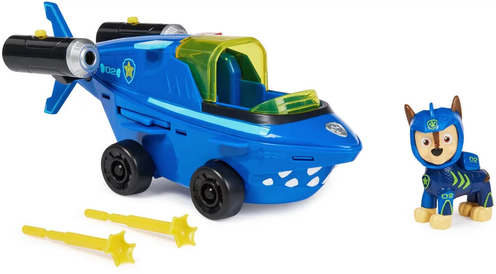 PAT'PATROUILLE -VEHICULE ET FIGURINE CHASE AQUA PUPS