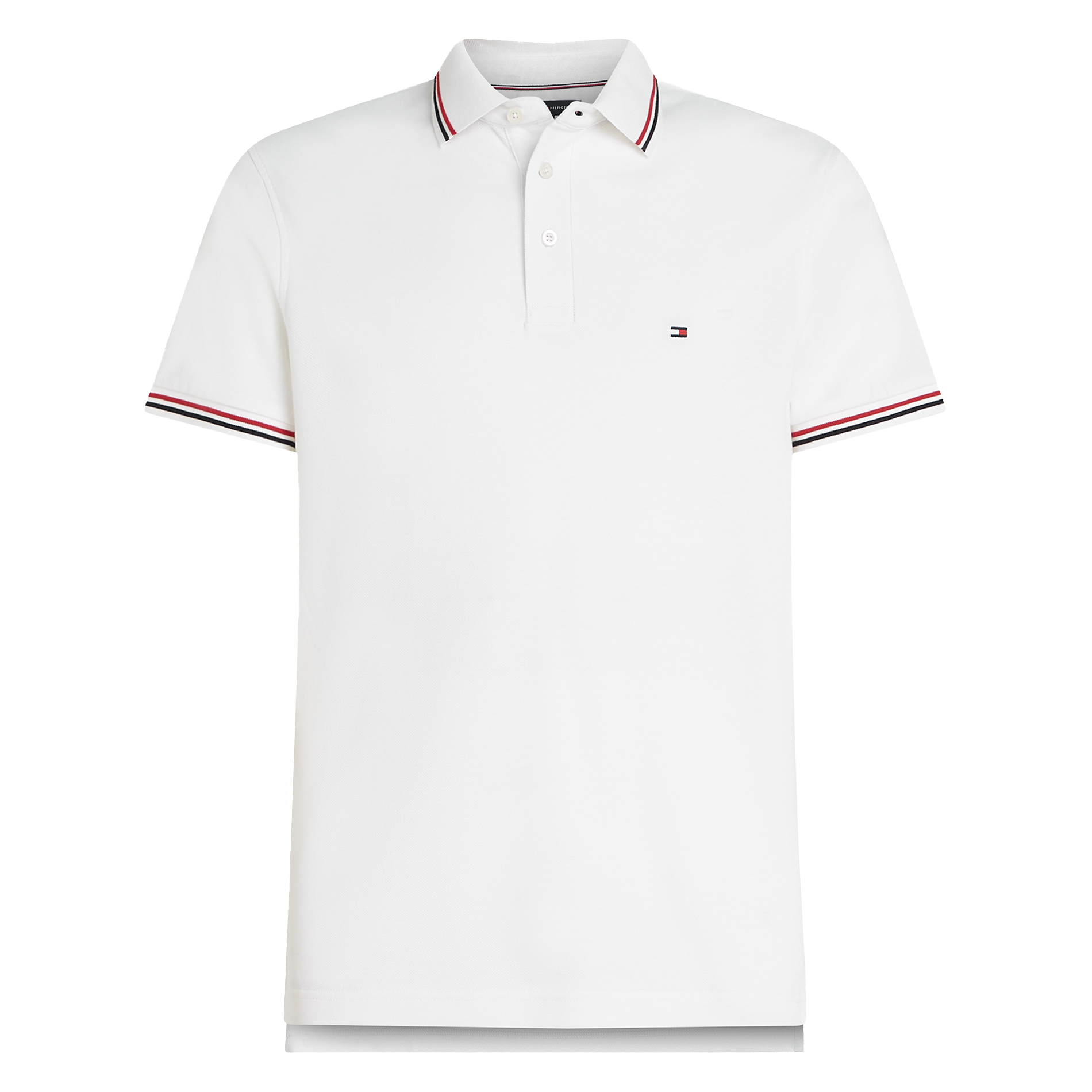 Polo droit en coton bio mélangé | Blanc