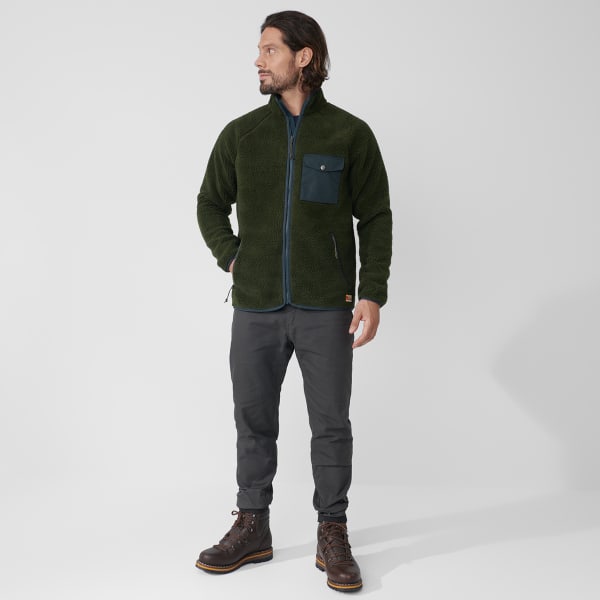 Veste polaire randonnée FJALLRAVEN VARDAG PILE FLEECE M DEEP FOREST