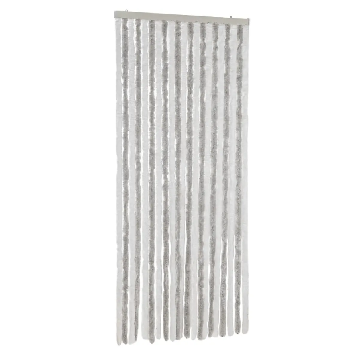 vidaXL Rideau anti-mouches gris clair et blanc - 90x220 cm