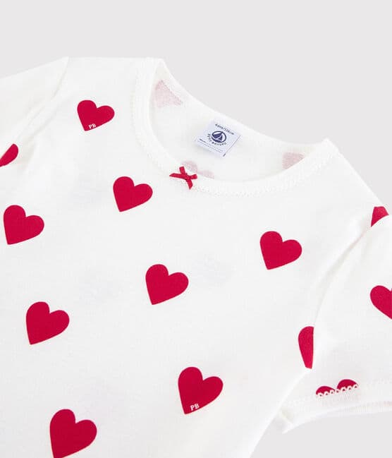 Pyjacourt cœur petite fille en coton