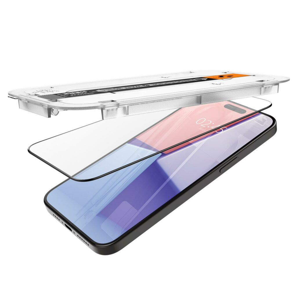 (2er Set) iPhone 15 Pro Glas Tr EZ Fit Panzer Glas Case Friendly mit Rahmen   Montagerahmen (AGL06893)