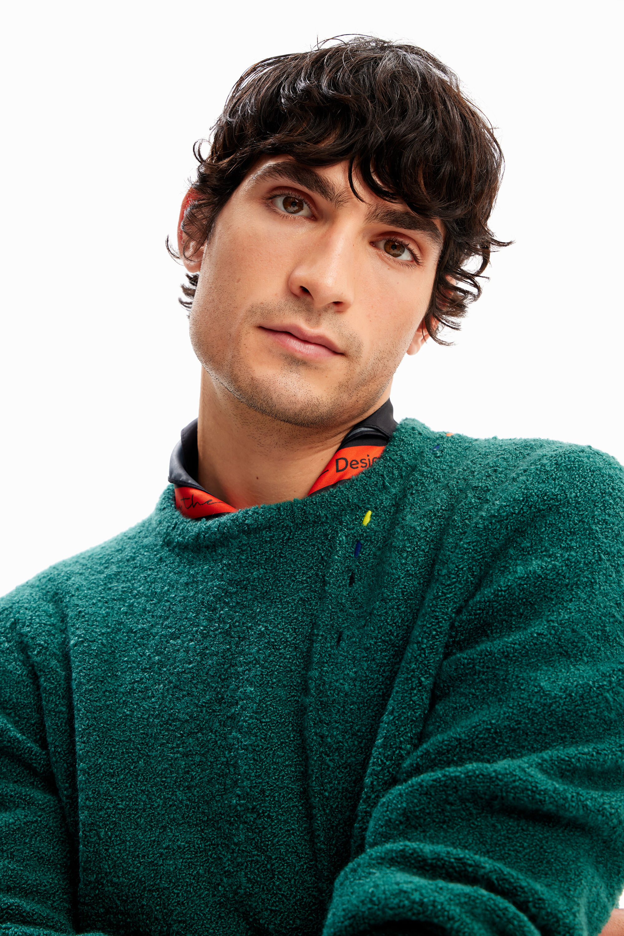 malha texturizada de lã