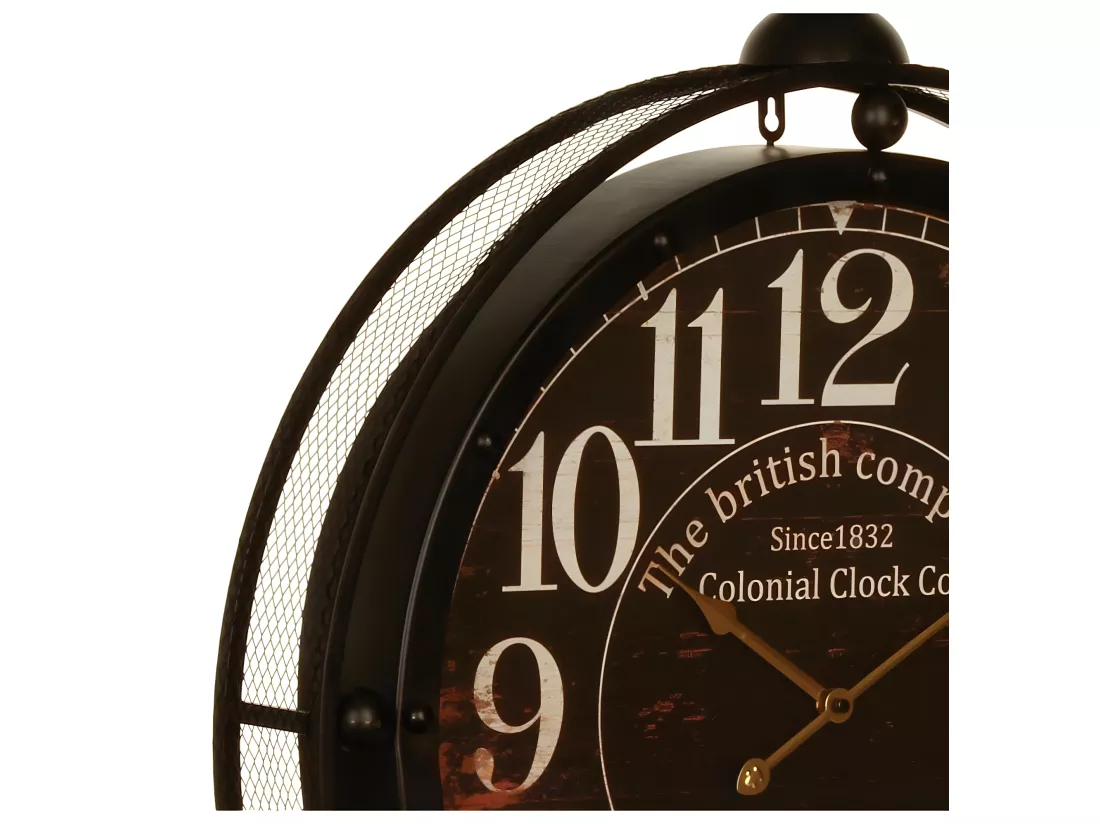 Pendule murale en métal forme gousset D 60 cm