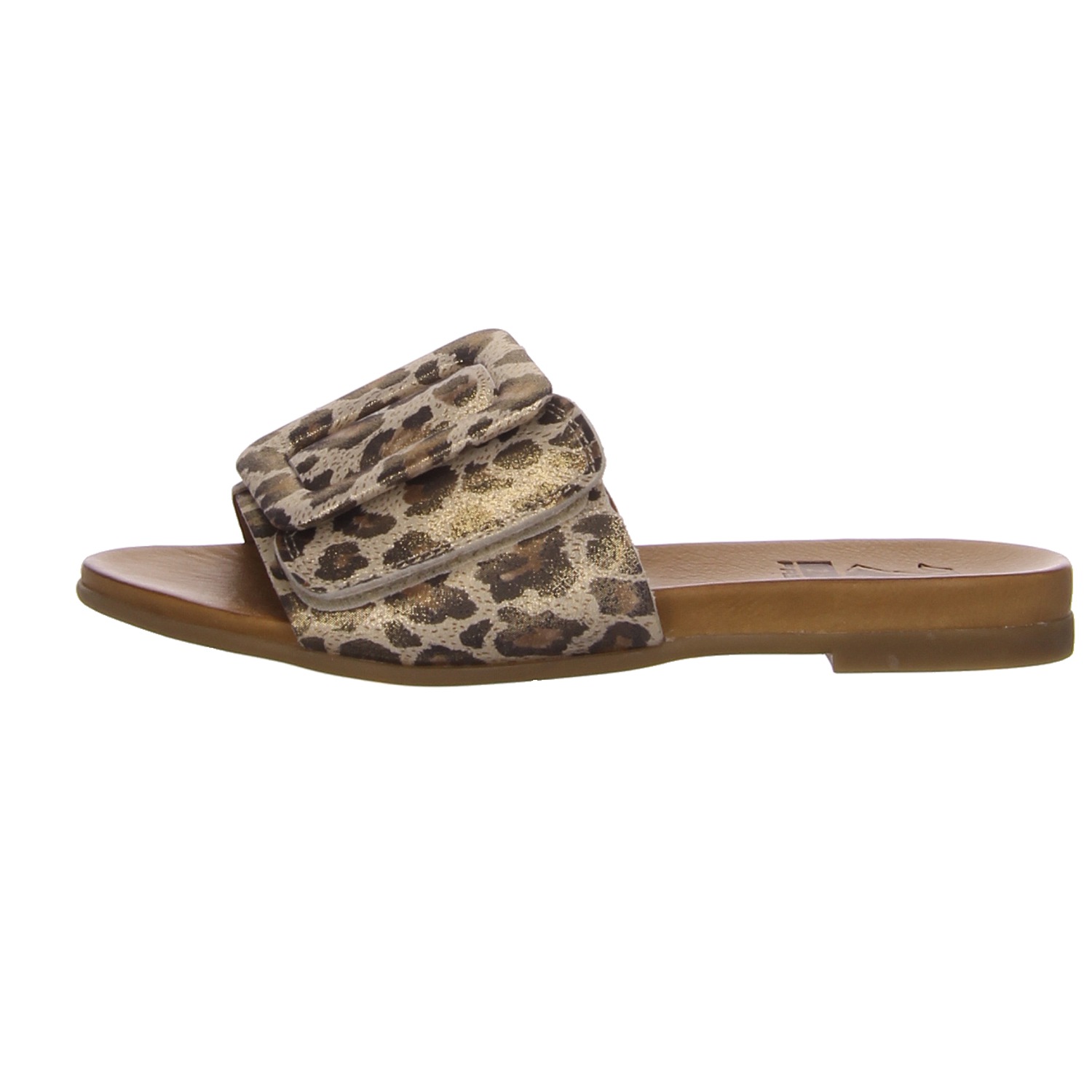 2 Go Damenpantolette leoprint braun