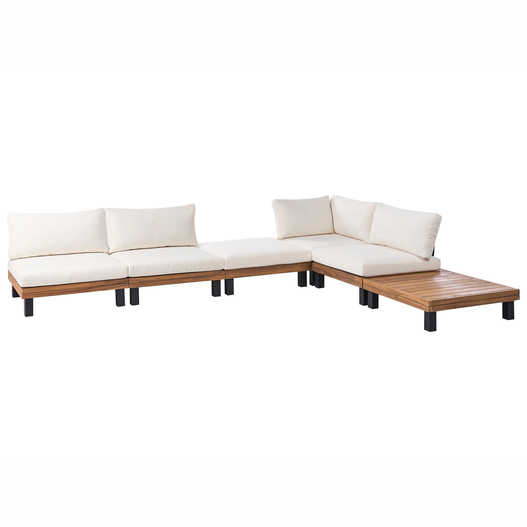 Beliani-FRAZZANO-Loungeset-Gebroken wit-Gecertificeerd acaciahout
