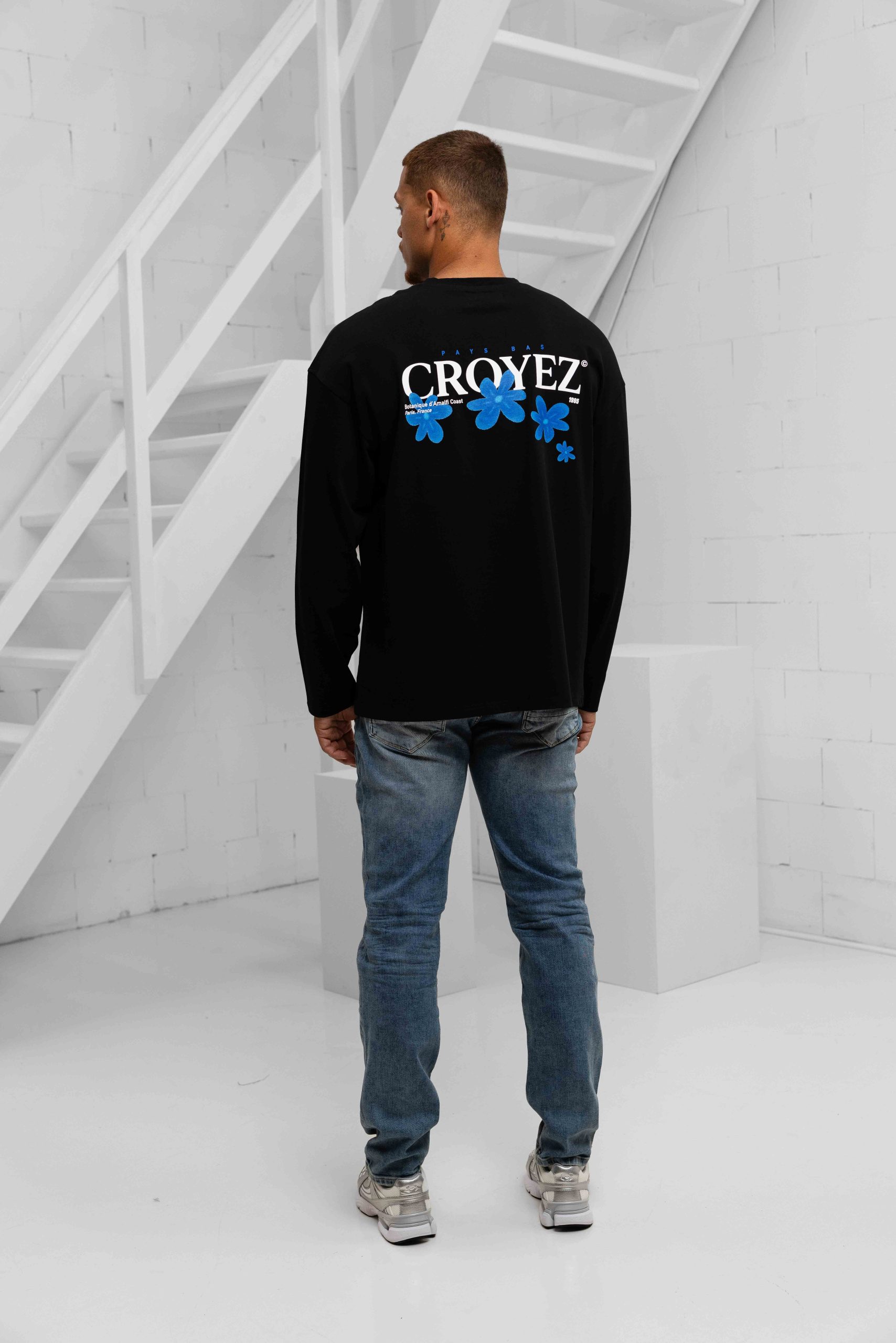 Croyez Botanique Longsleeve T-Shirt Heren Zwart