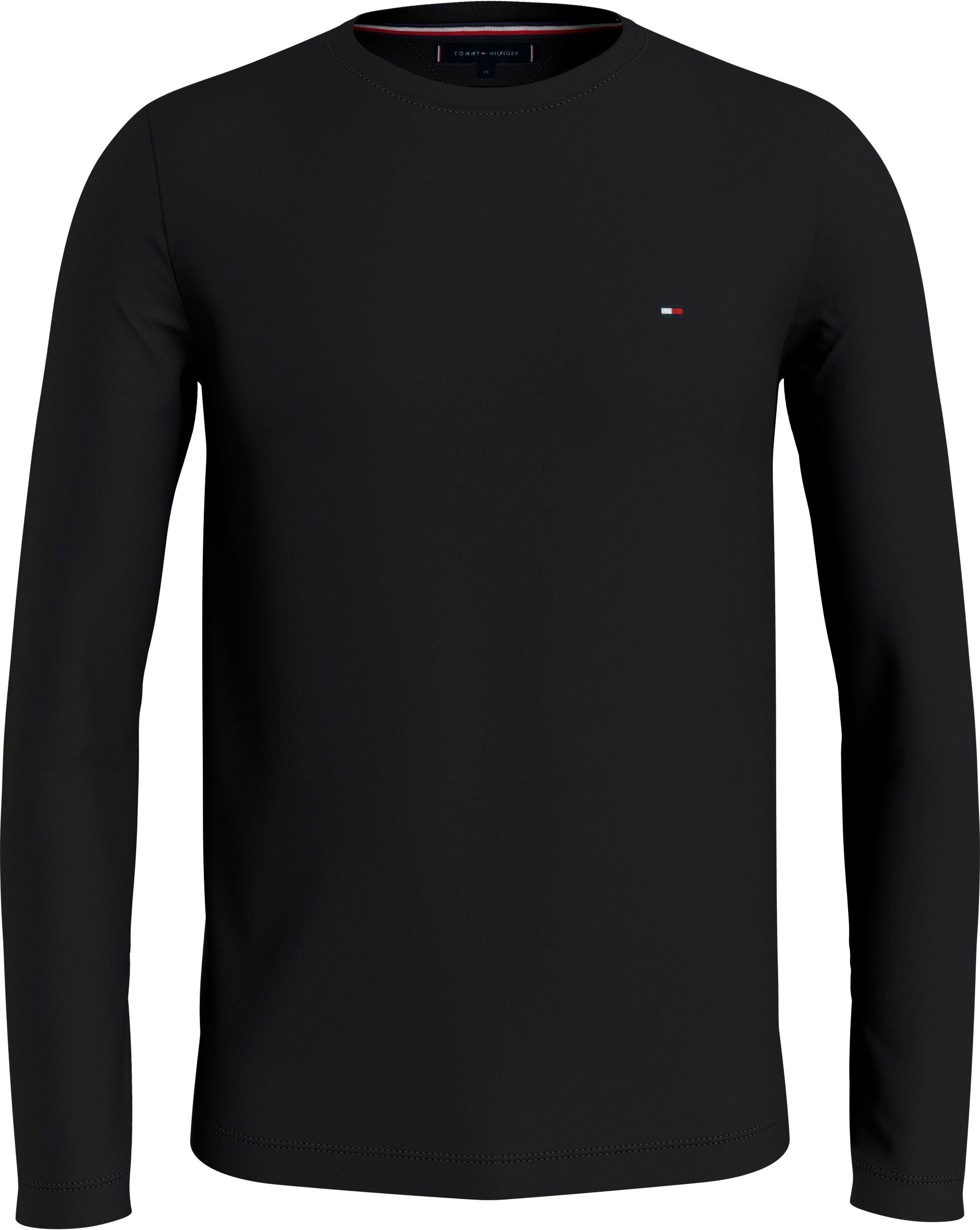 Tommy Hilfiger Big & Tall Longsleeve »BT-STRETCH SLIM FIT TEE-B mit Rundhals und Logo«, unifarben, casual, slim fit, Baumwollmix, Rundhals, grosse Grössen