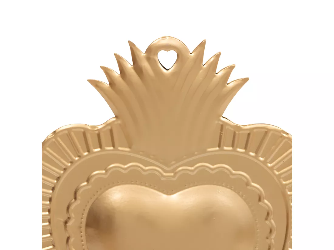 Déco à poser Coeur sur pied en métal doré H 35 cm