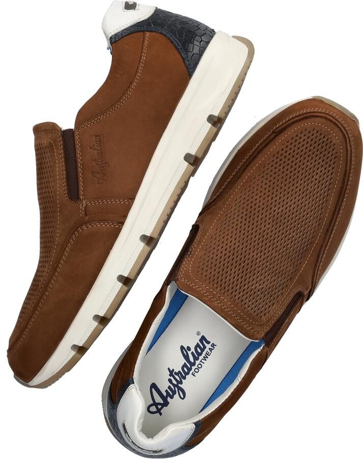 Australian Heren Instappers & Mocassins Eagle Cognac