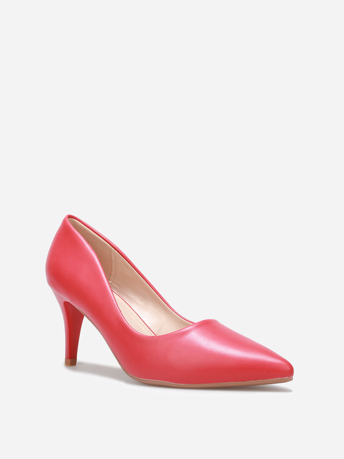 Escarpins pointus à talon fin- Rouge