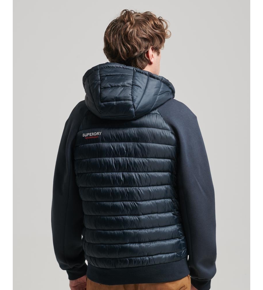 Jaqueta acolchoada híbrida Superdry azul marinho